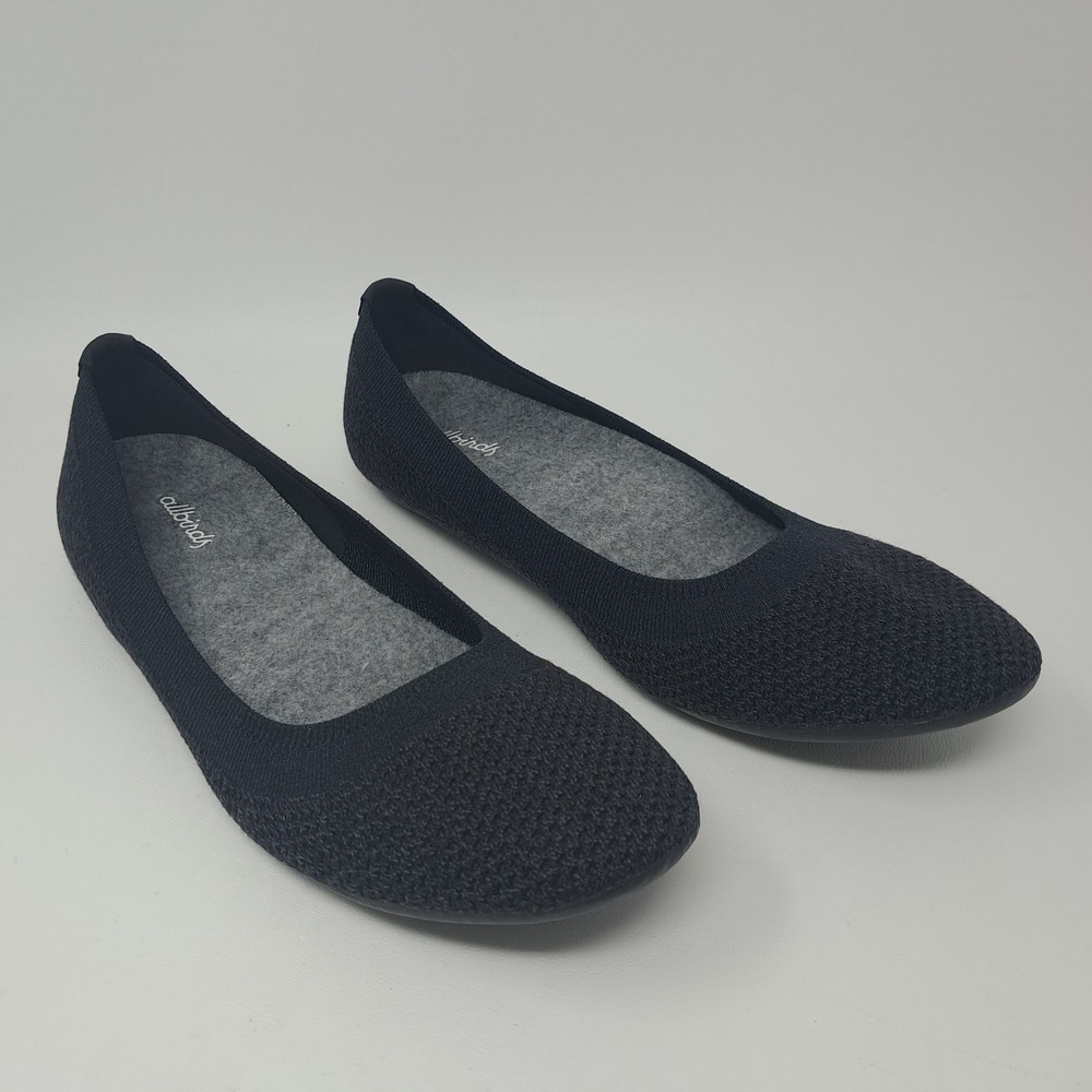 Allbirds Tree Breezers Black Knit Ballet Flats Womens Size 10 W10 Comfort Shoes